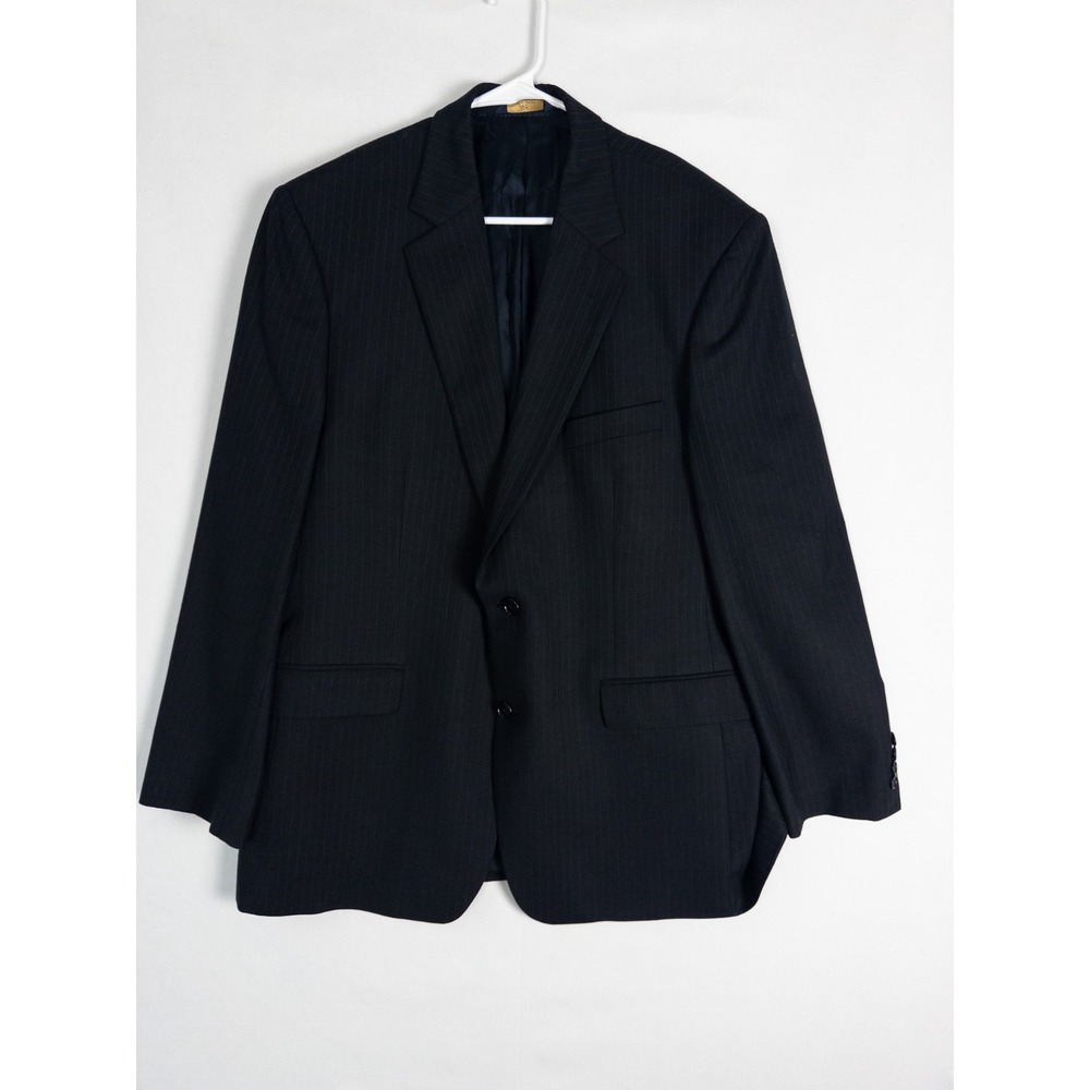 Brook Brothers 346 Blazer Suit Jacket 42R Mens Navy Striped Single Breasted